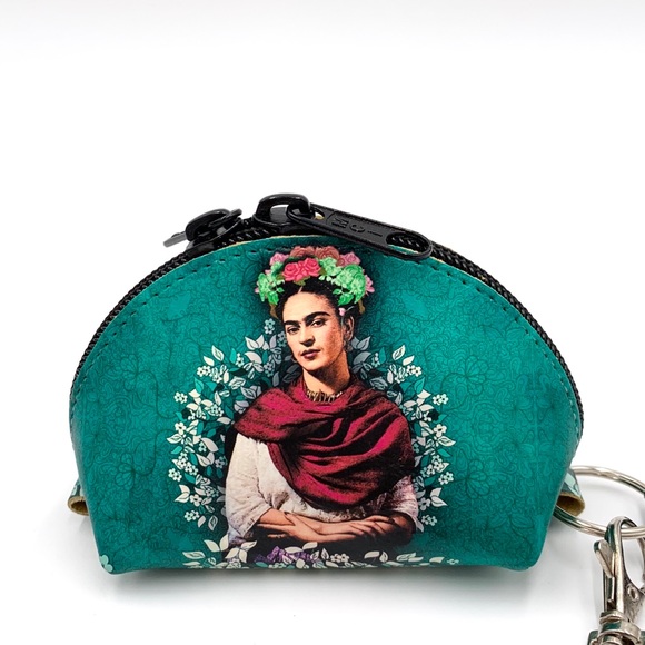 Frida Kahlo Leather Zipper Coin Tassel Purse - Picture 4 of 7